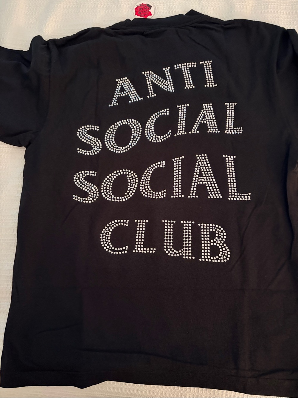 Anti Social Social Club Black Tee with Silver Stud Logo